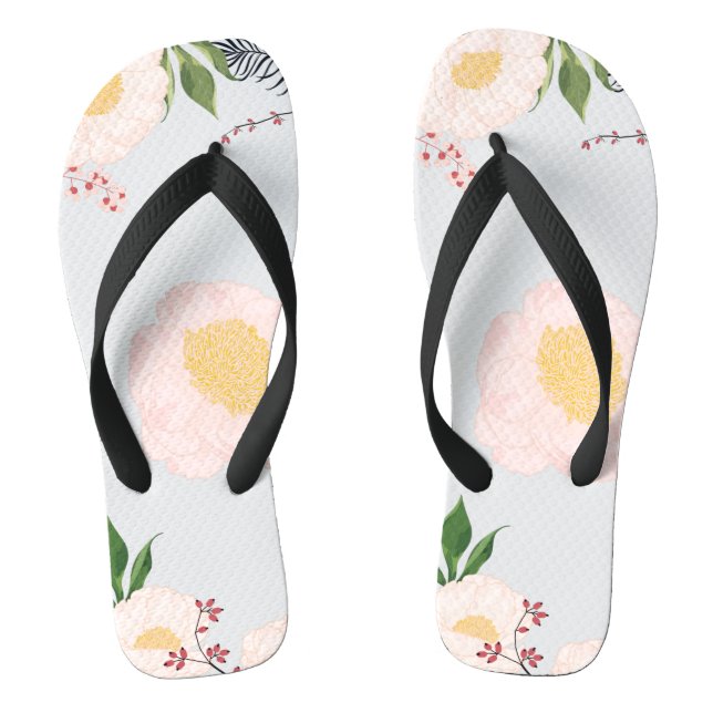 Tongs Flipflop Sandales Bébé Cosmos rose sur blanc (Semelle)