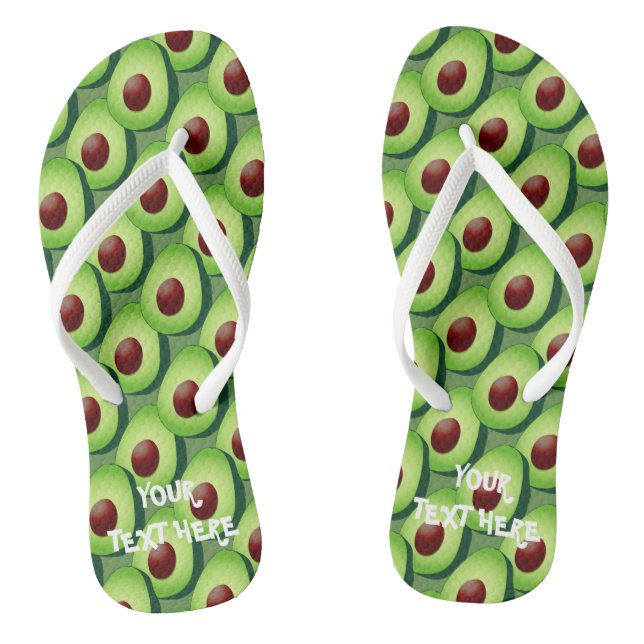 Tongs Flipflops de plage à imprimer à l'avocat vert pour (Semelle)