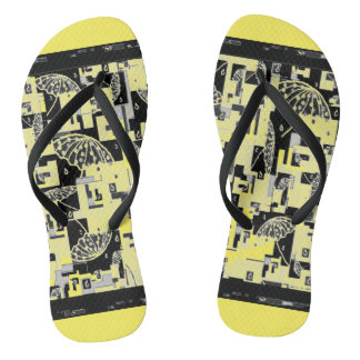 Tongs Flipflops pour femmes Jaune, Noir