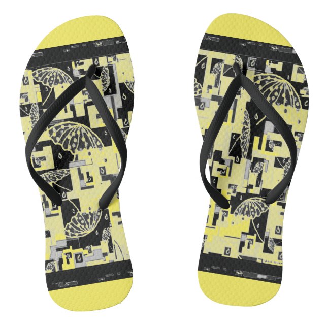 Tongs Flipflops pour femmes Jaune, Noir (Semelle)