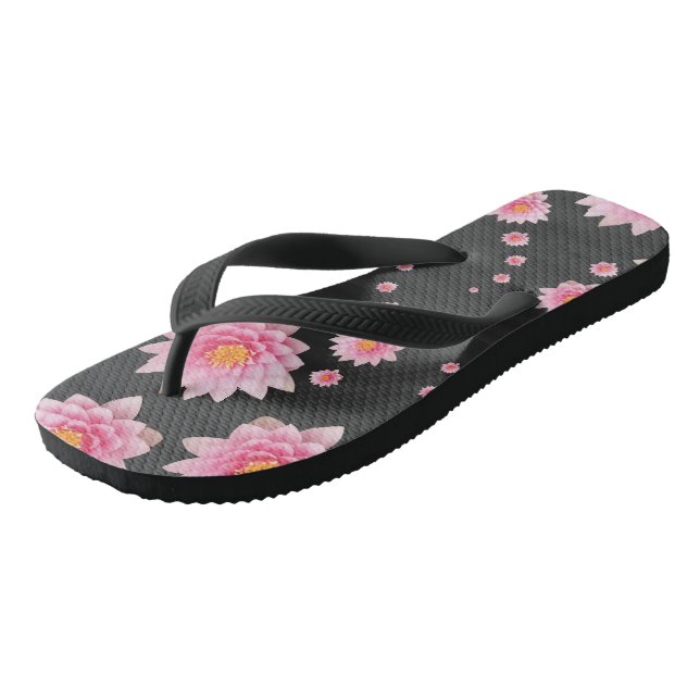 Tongs Floating Pink Lotus Flowers (Incliné)