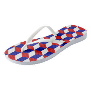 Tongs Flops - Blocs rouges, blancs et bleus