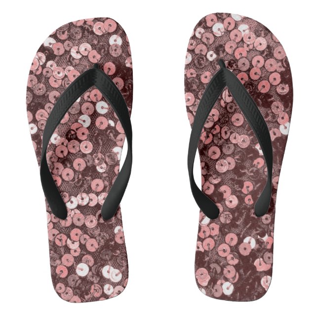 Tongs Flops rose Gold Faux Sequin (Semelle)