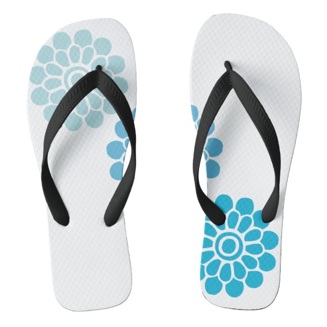 Tongs Floral blanc et bleu (Semelle)