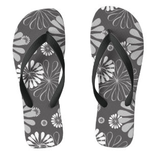 tongs floral gris