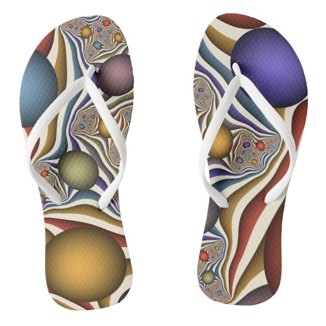 Tongs Flying Up, Colorful, Modern, Art Fractal Abstrait (Semelle)