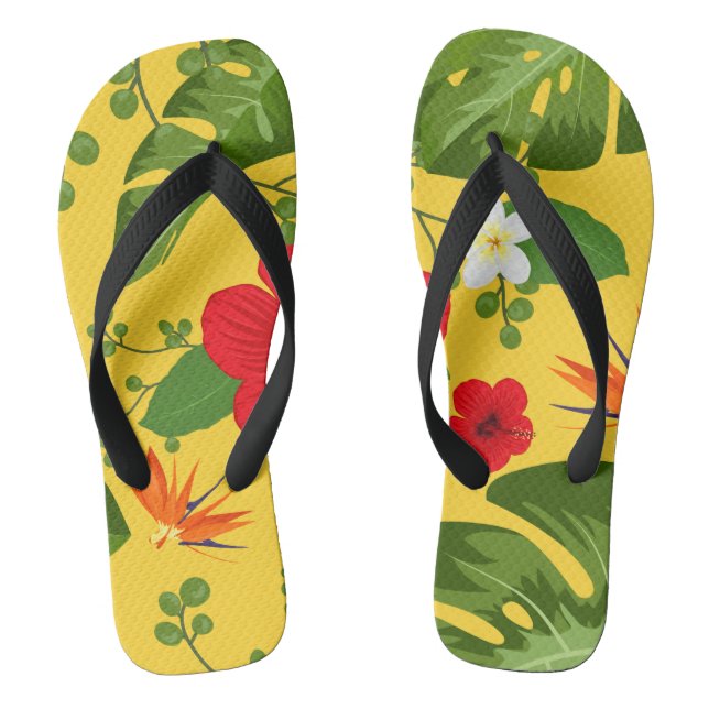 Tongs Fond de fleurs tropicales 10 (Semelle)