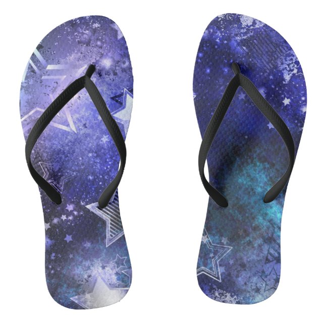 Tongs Fond spatial avec étoiles (Semelle)