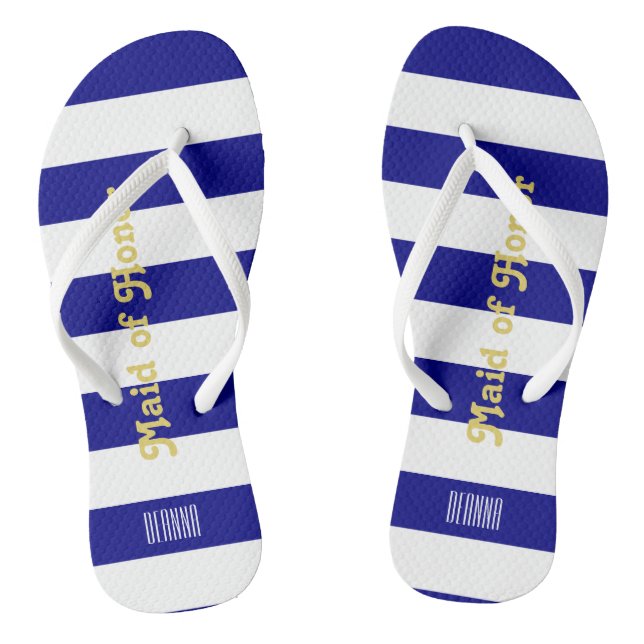 Tongs Frappe d'honneur sur mesure - bleu marine (Semelle)