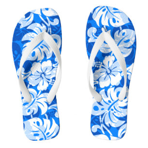 Tongs Frontière de Kalakaua Hibiscus hawaïen Royal Blue