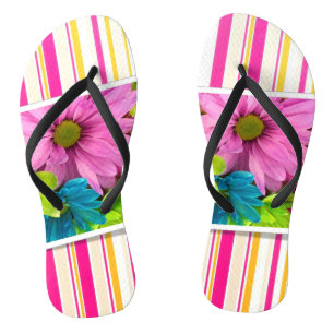 Tongs Frottis à bandes florales
