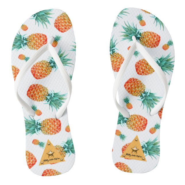 Tongs Fruit blanc d'ananas tropical (Semelle)