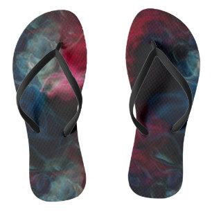 Tongs fumée rose et bleue abstraite