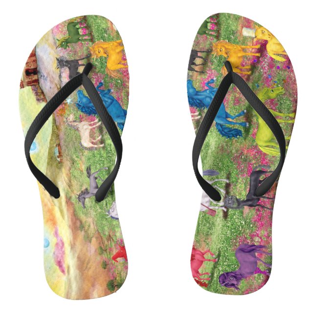 Tongs Fun Unicorn Flip Flops Personnalisé Adulte, Sangle (Semelle)