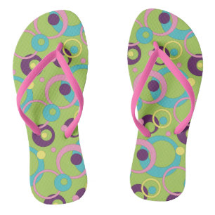 Tongs Funky Green Circles