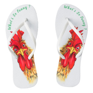 Tongs Funny Surpris Curious Rooster - Ce qui est si drôl