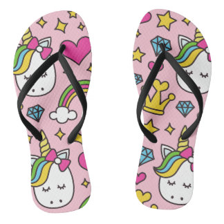 Tongs Funny Unicorn Motif rose Magique Cheval mignon