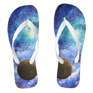 Tongs Galaxie bleue et planètes