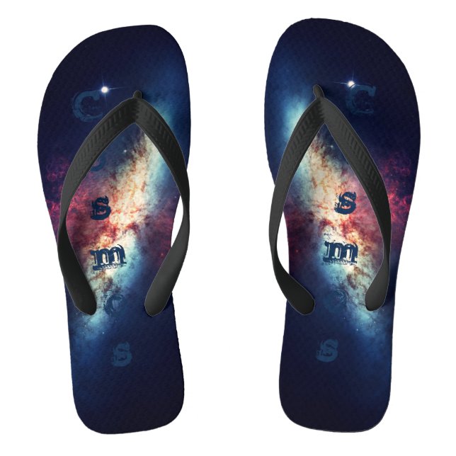 Tongs Galaxie Nébuleuse Bleue Cosmos Espace (Semelle)