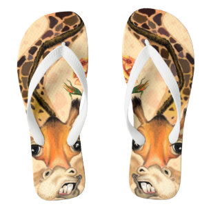 Tongs Giraffe romantique - Gentleman - Drôle -
