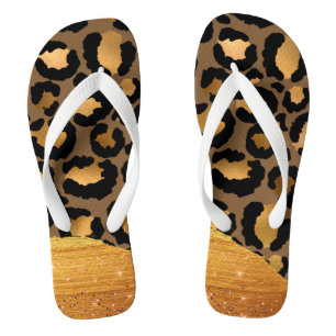Tongs Glamour en métal Glamor Tcheetah Peau