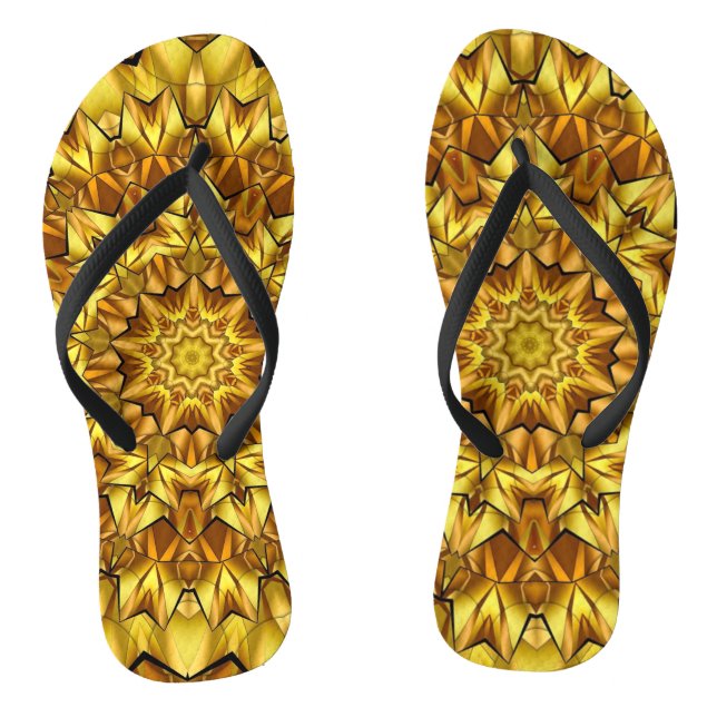 Tongs Golden Mandala Antique Abstract Design-63495 (Semelle)