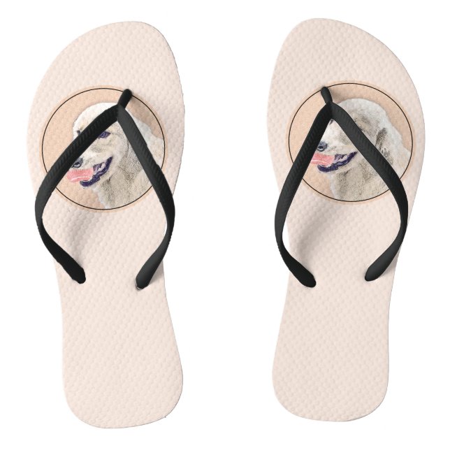 Tongs Golden Retriever avec Tennis Ball Peinture Chien A (Semelle)