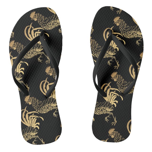 Tongs Golden Rooster Année 2017 Custom Black Flip Flop (Semelle)