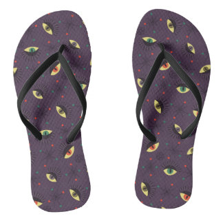 Tongs Goth Eyes Witchy Purple Motif occult