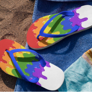 Tongs Gouttes de peinture slime arc-en-ciel amusantes
