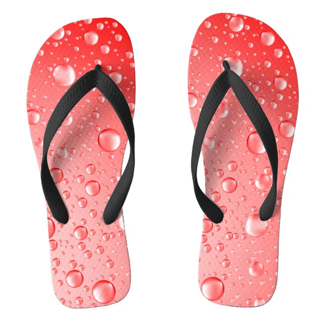 Tongs Gouttes de pluie Abstraite rouge métallique (Semelle)