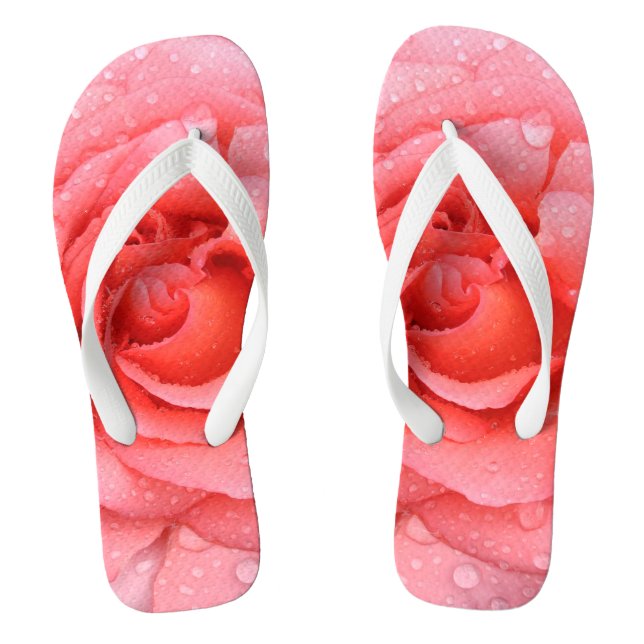 Tongs Gouttes d'Eau de Rose Rose Romantique (Semelle)