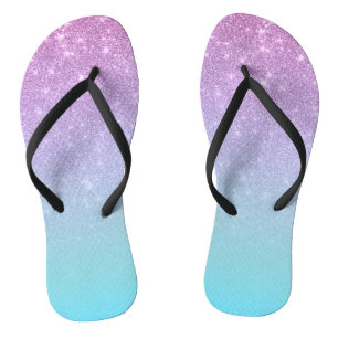 Tongs Gradient Ombre de Parties scintillant bleu violet 