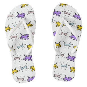 Tongs Graffiti de style chien et os 1