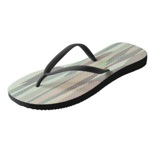 Tongs Grandes Abstraites vertes et pêche