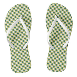 Tongs Grass Green En vichy Design Flip Flops