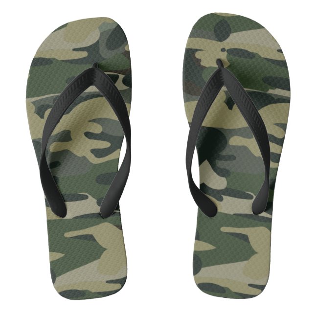 Tongs Green Military Camouflage Pattern (Semelle)