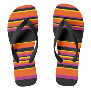 Tongs Grilles complexes - Noir, Rose, Orange et Jaune
