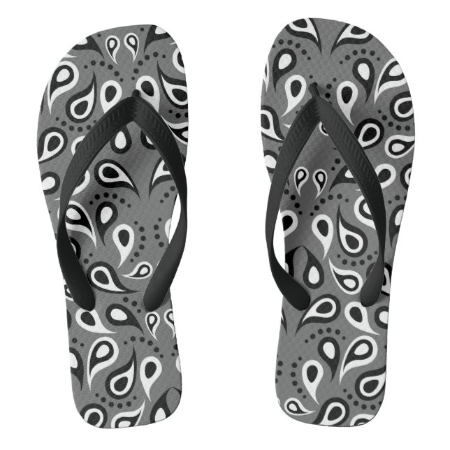 tongs gris à motifs paisley (Semelle)