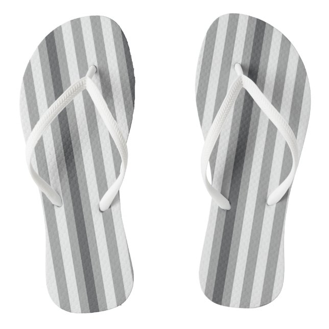 Tongs gris et blanc rayés (Semelle)
