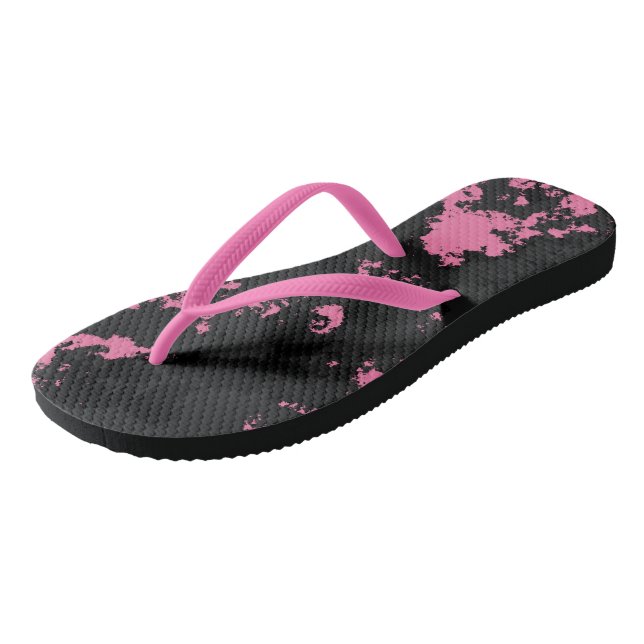 Tongs gris rose et noir abstrait (Incliné)