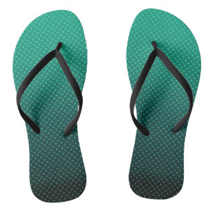 Tongs Gris vert dégradant pois imprimer abstrait femi