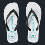 Tongs Groom personnalisé (bleu)<br><div class="desc">Amusants, tongs de mariage personnalisés</div>