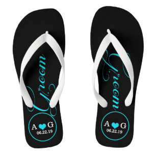 Tongs Groom personnalisé (bleu)