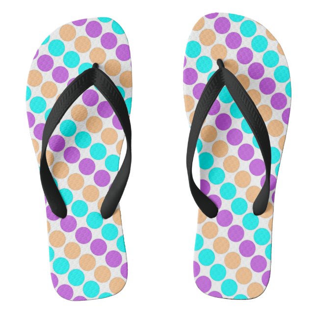 Tongs Grosse pois multicolore années rétro (Semelle)