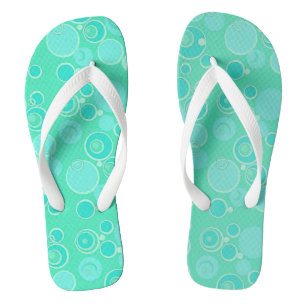 Tongs Grosses bulles dans le Merci Turquoise partout