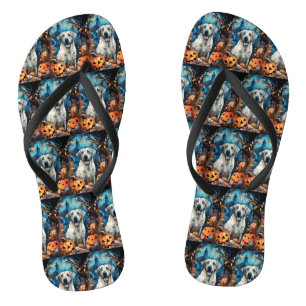 Tongs Halloween Berger d'Anatolie avec citrouilles effra