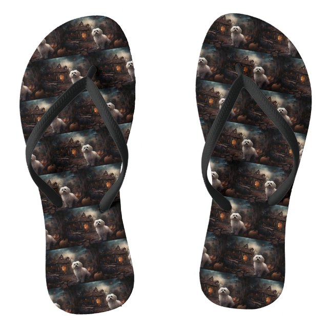 Tongs Halloween maltais effrayant (Semelle)