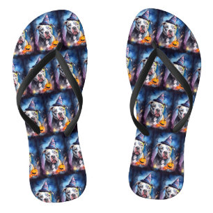 Tongs Halloween Staffordshire Américain Avec Citrouilles