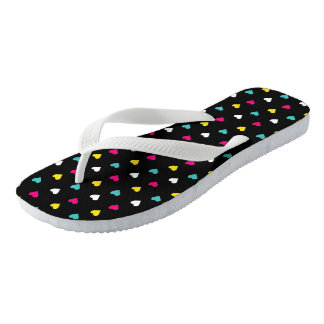 Tongs Hearts Lady - Sandales plates pour adultes, larges
